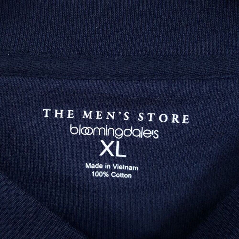 BLOOMINGDALES Sweatshirt Mens XL Navy Pullover Crew Terry Cotton Knit - Picture 2 of 4